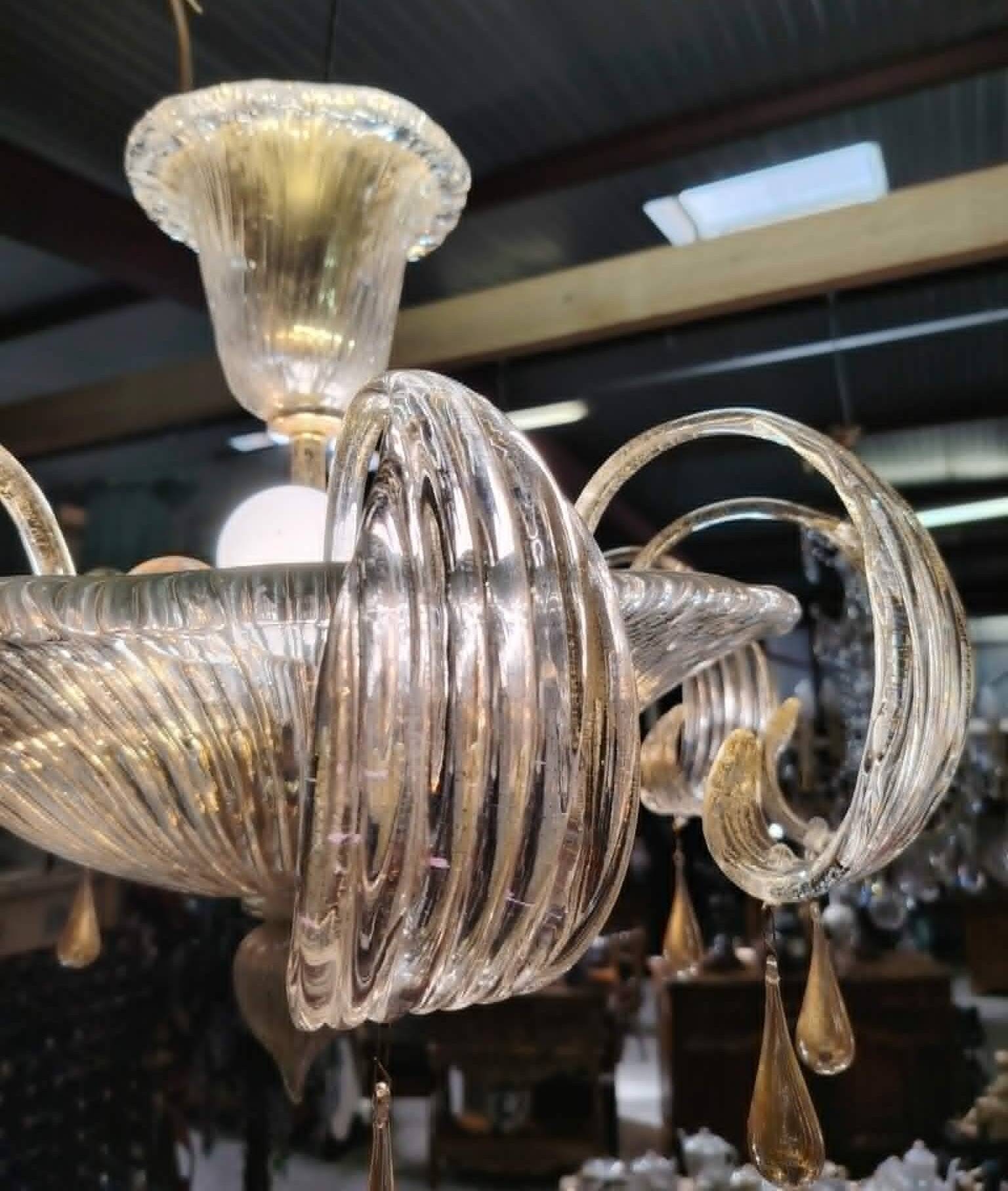 Important lustre Murano in transparent blown glass