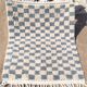 Blue checkered Berber Beni Ouarain rug