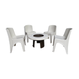 4 chairs and table vintage Gilac 1970s