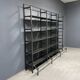 Industrial Iron Library Wall Shelving Cabinet