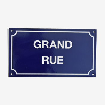 Plaque émaillée "grand rue"