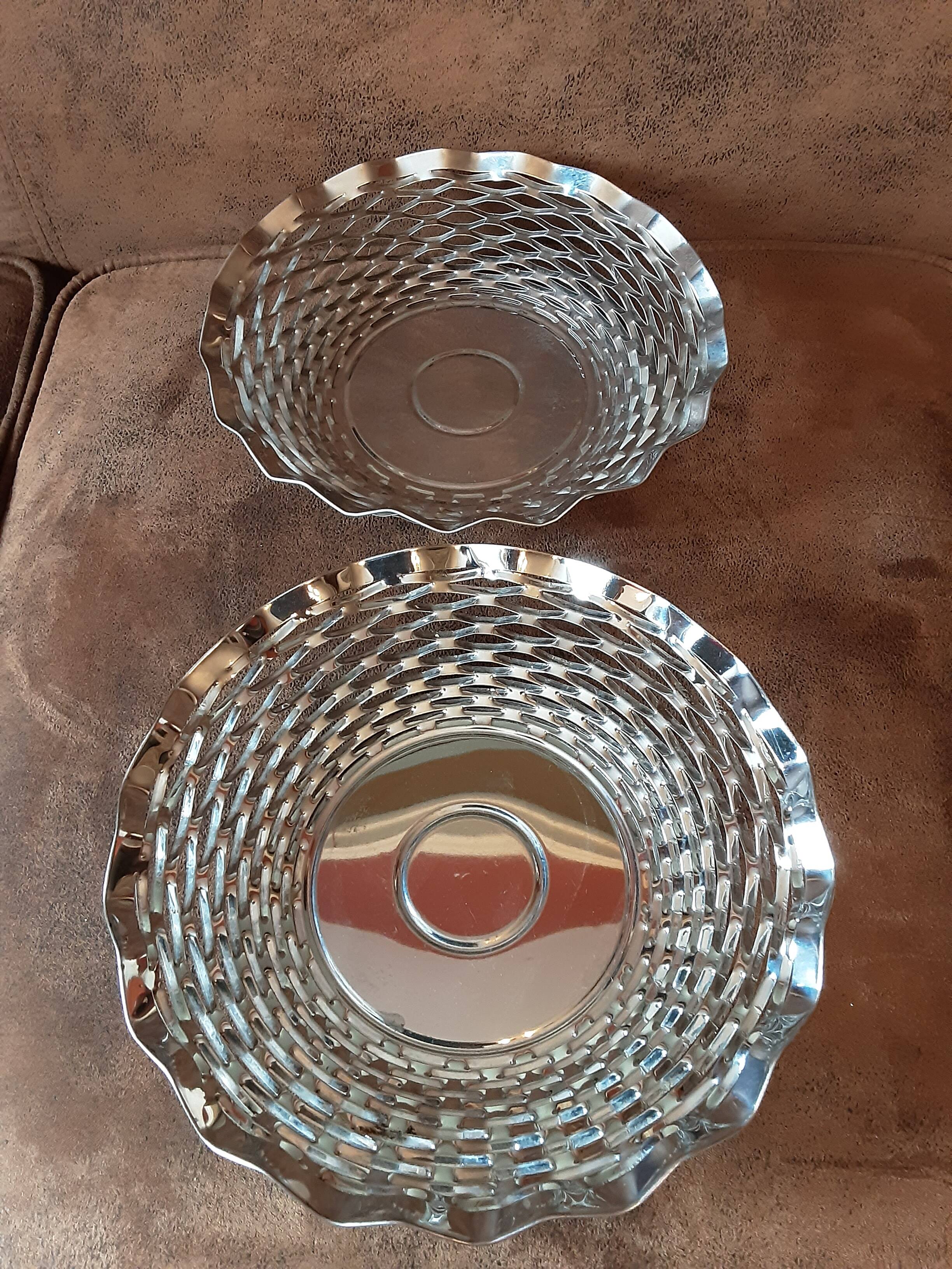 Lot de 2 corbeilles  métal  vintage