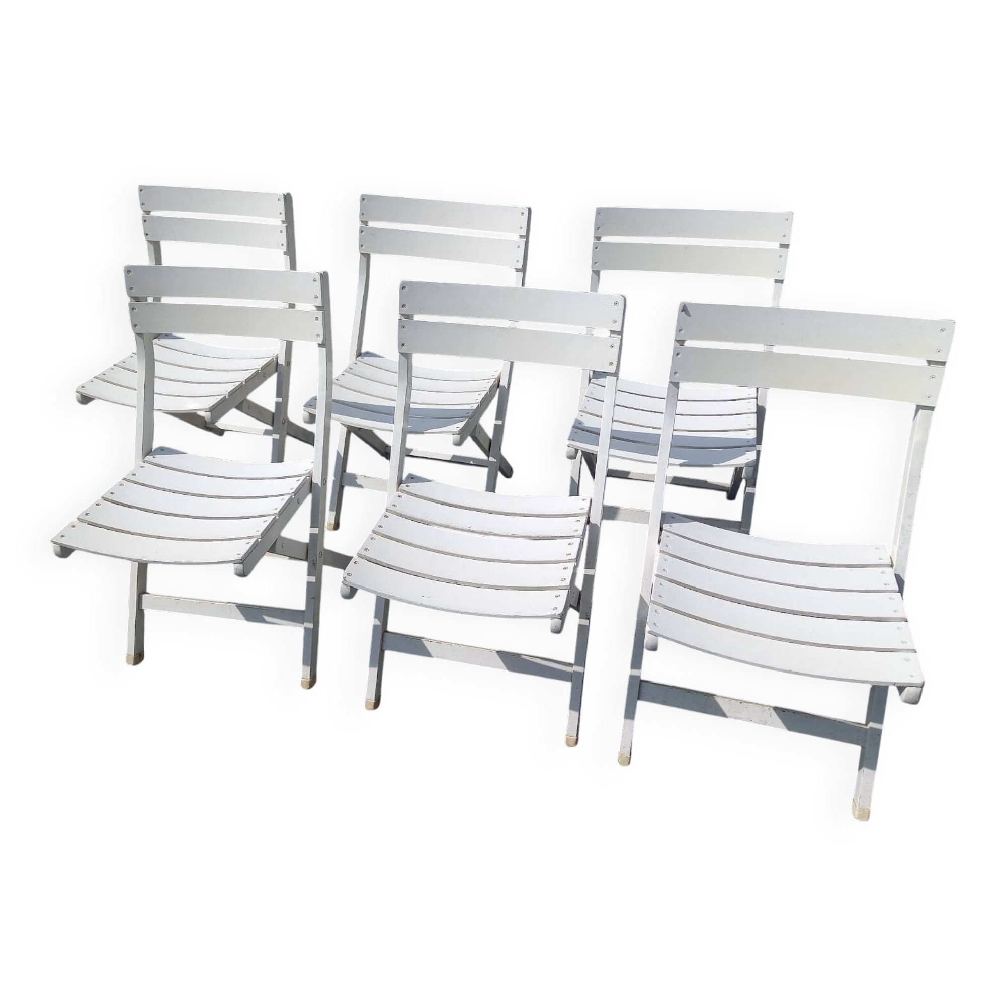 6 vintage garden chairs 60 70 R Gleizes