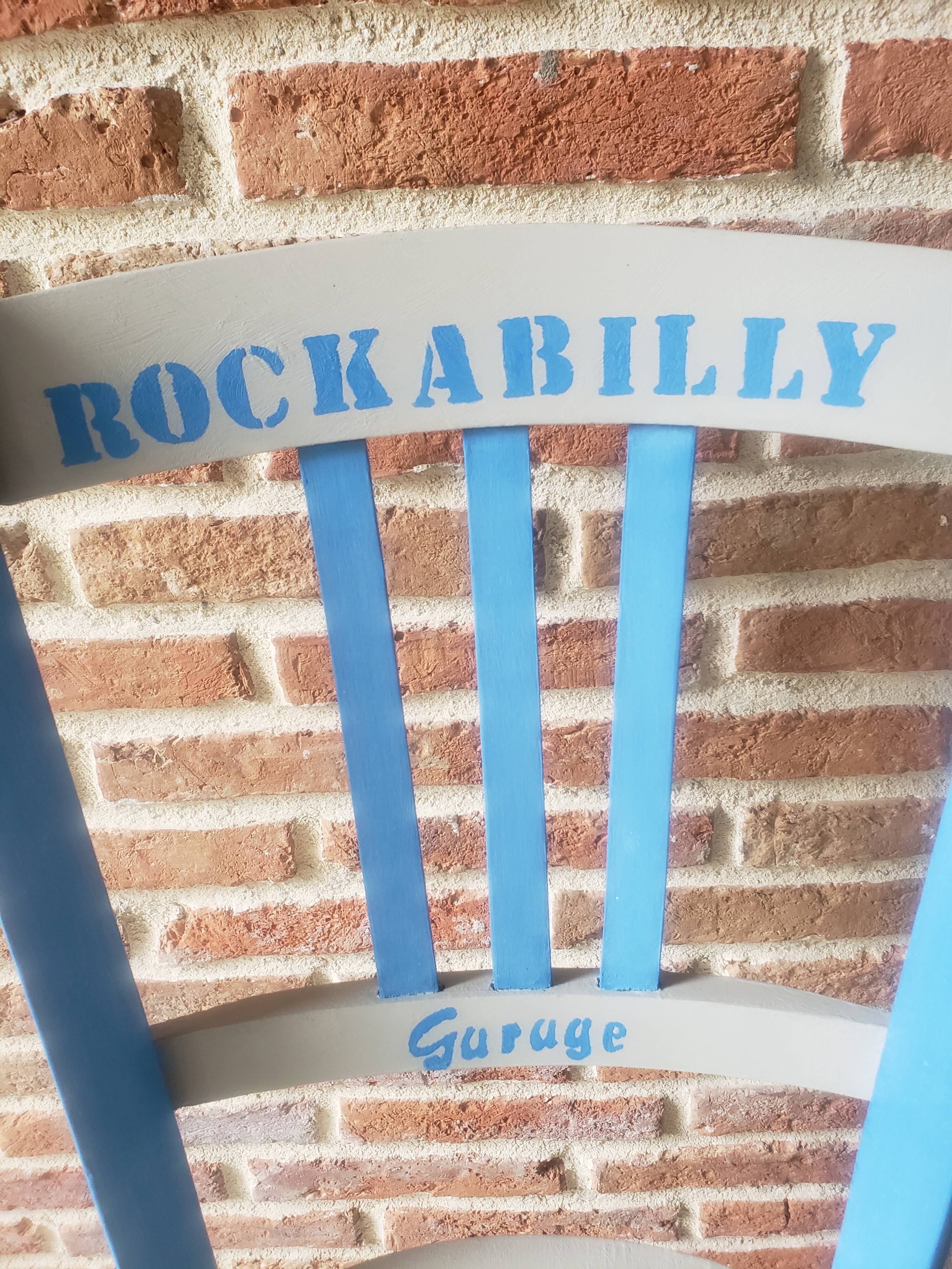Wooden bistro chair redesigned "Rockabilly"