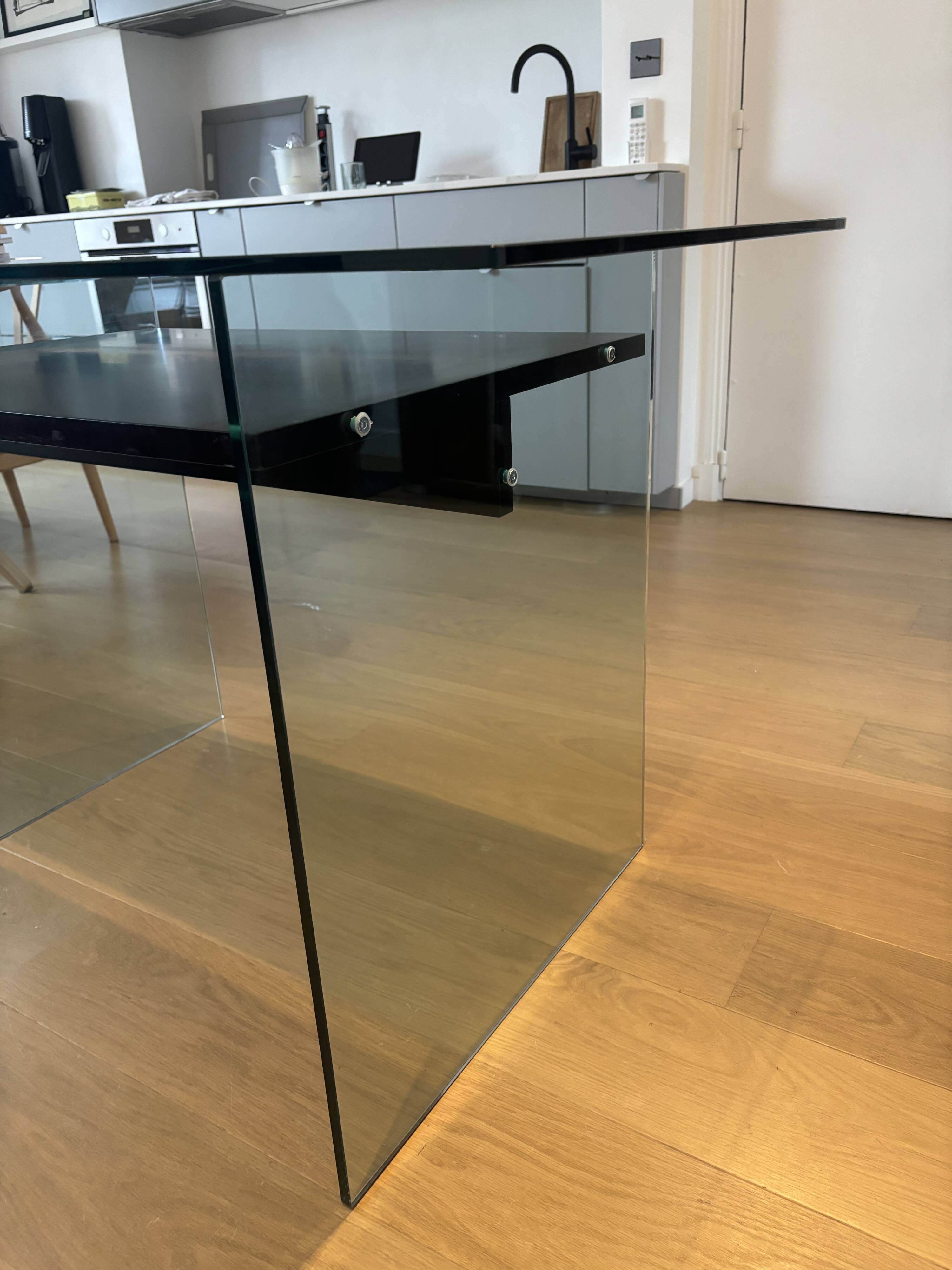 Artelano glass & wood desk