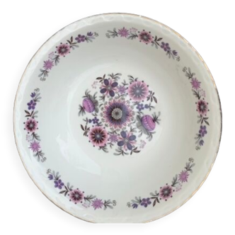 Saladier en porcelaine de paris motif floral vintage 1970