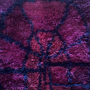Mid-century Modern Bordeaux Red Rya Rug by Gull-Britt Johansson for NIAB, Sweden