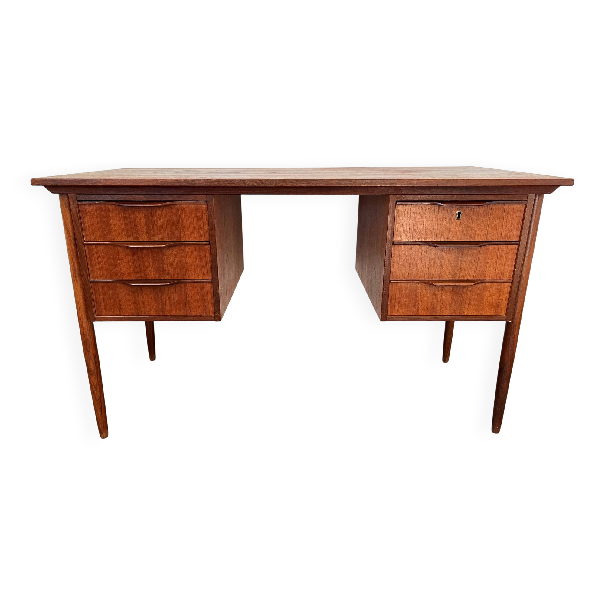 Scandinavian desk with 6 drawers from the 50s/60s