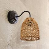 Rattan Sconce Lighting, Rattan Wall Lamp, Wicker Rattan Light, Rustic Light