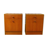 Pair of nightstands Vintage teak Scandinavian Design 1965
