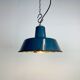 Small Industrial Blue Enamel Pendant Lamp, 1960s