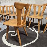 12 wooden bistro chairs, 1970
