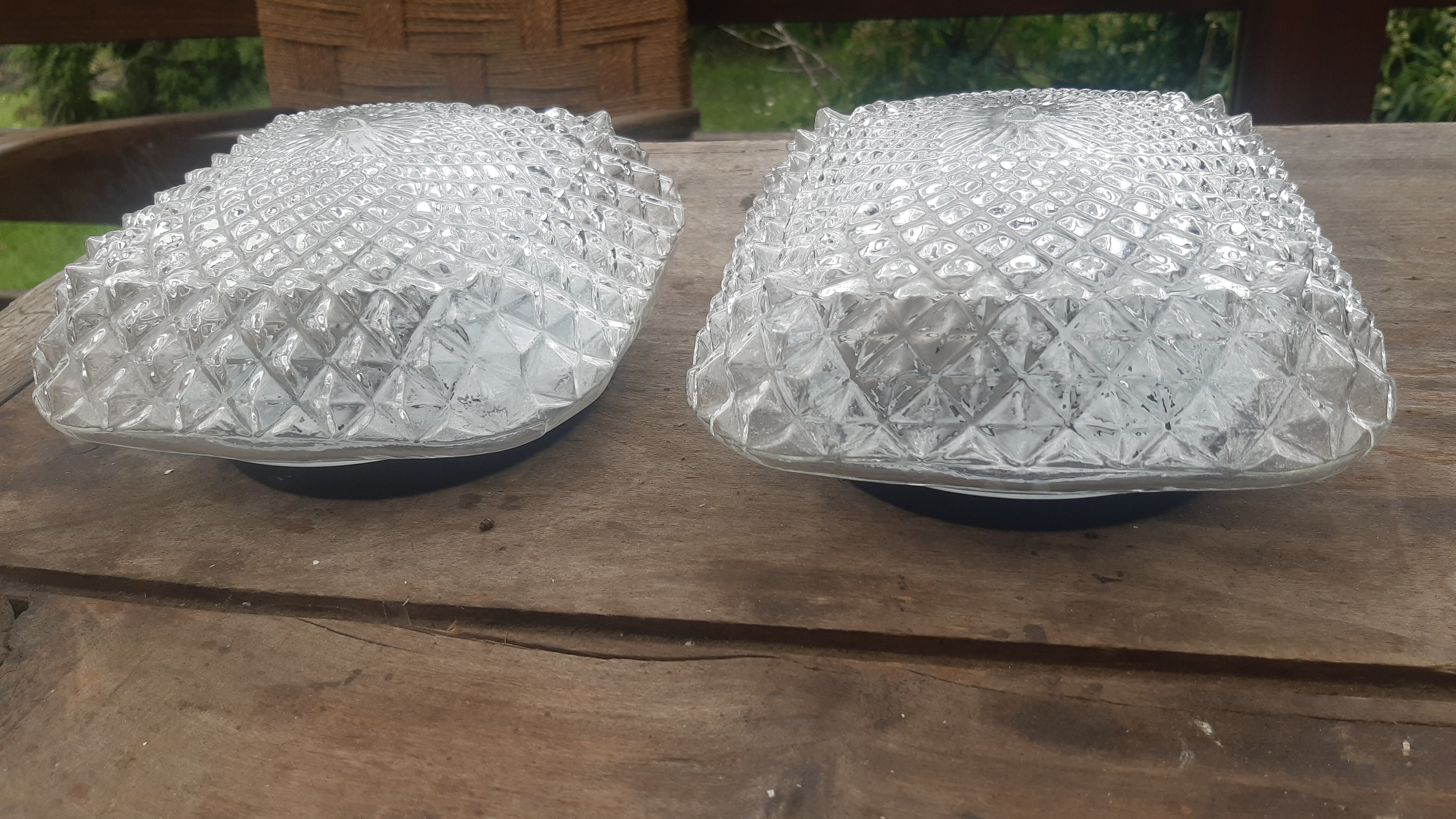 Wall sconces chiseled glass 60s