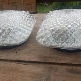 Wall sconces chiseled glass 60s