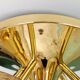 Large designer ceiling light in brass and amber crackled glass, 1970s.