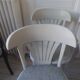 Set of 4 vintage bistro chairs from the 1970s, pearl grey patina.