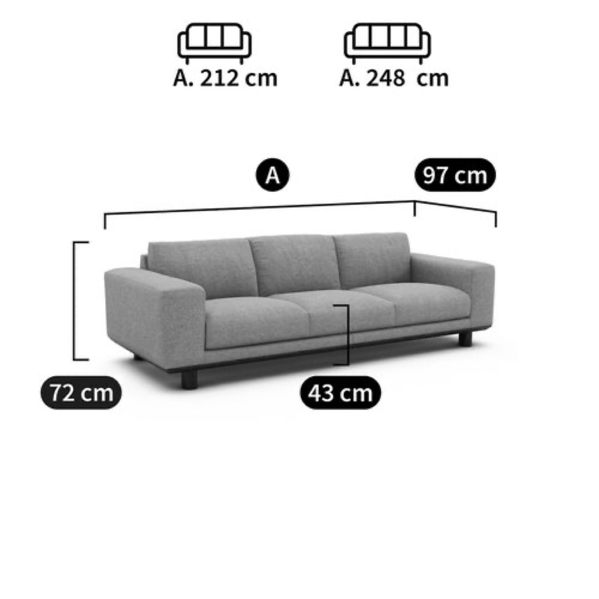 AMPM Cerea chevron patterned linen 3-seater sofa – La Redoute – Very b