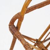 French Vintage fifties rattan magazine rack