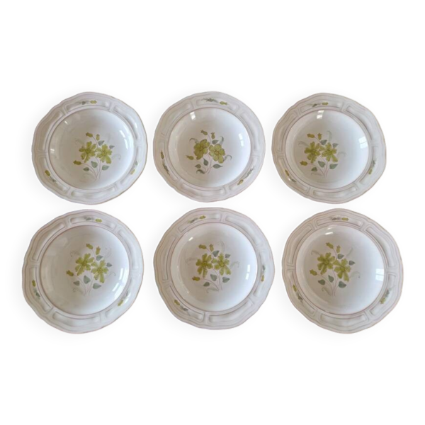 6 assiettes creuses en faïence Henriot Quimper