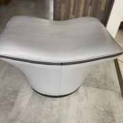Swivel lounge chair ottoman footrest leather Mantis Gerard Van den Ber