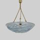 Old degue chandelier, 1-burner art deco washbasin pendant light, in blue glass paste. signed degué