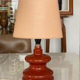 Ceramic rust bedside table lamp 1970 1980