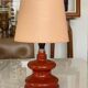Ceramic rust bedside table lamp 1970 1980