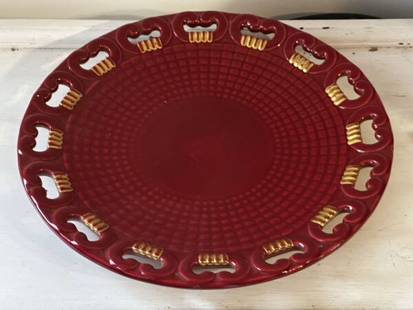 Plat ajouré Saint-Clément par Blanche Letalle mid-Century D 35 cm
