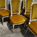Lot of antique Louis XVI style living room chairs / armchairs