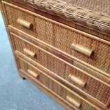 Rattan and wicker chest of drawers