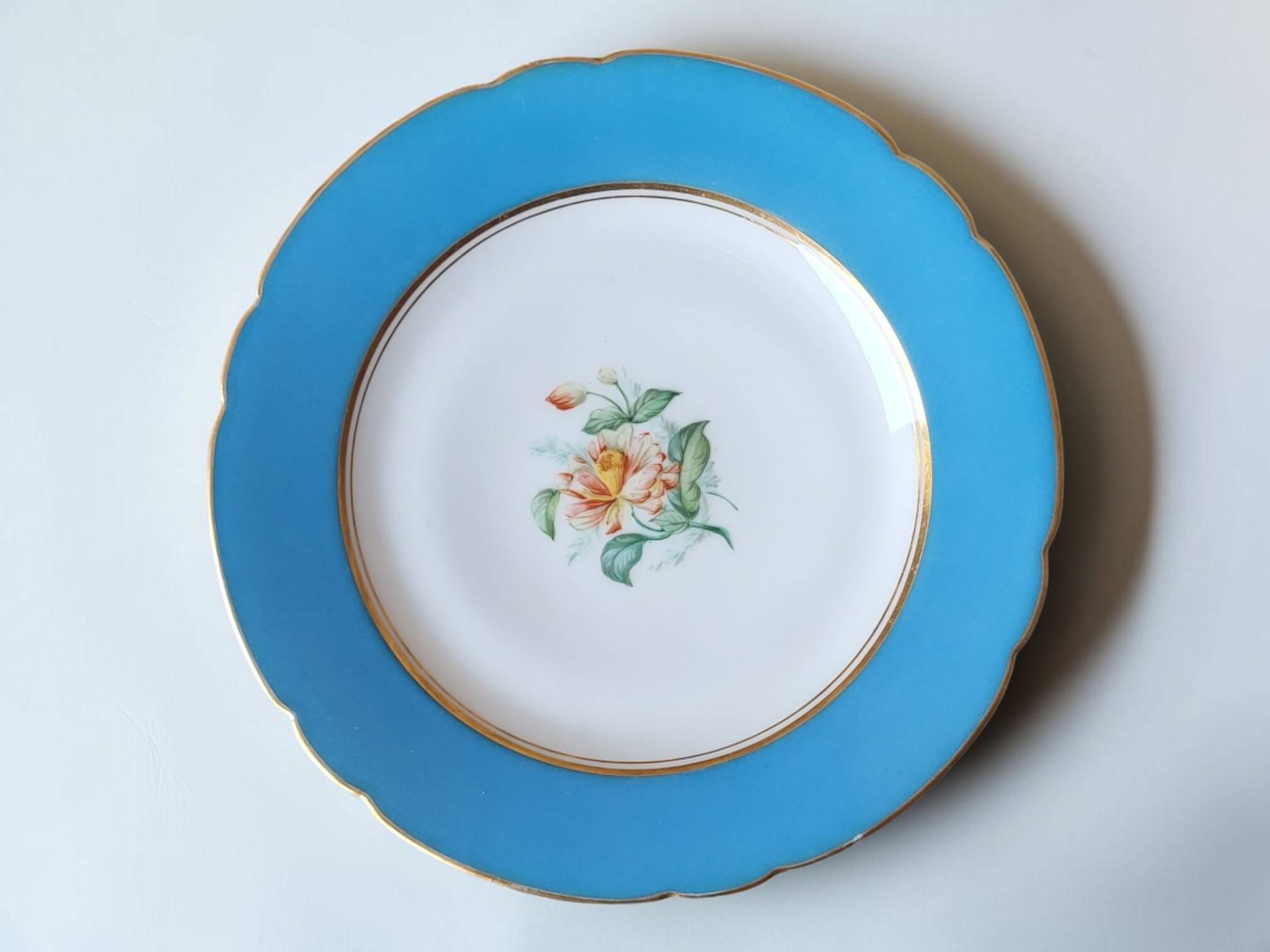 6 dessert plates in porcelain Old Paris 19th century