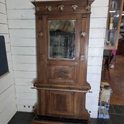 Old locker room or coat rack in walnut
