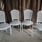 Lot de 4 chaises cannées relookées