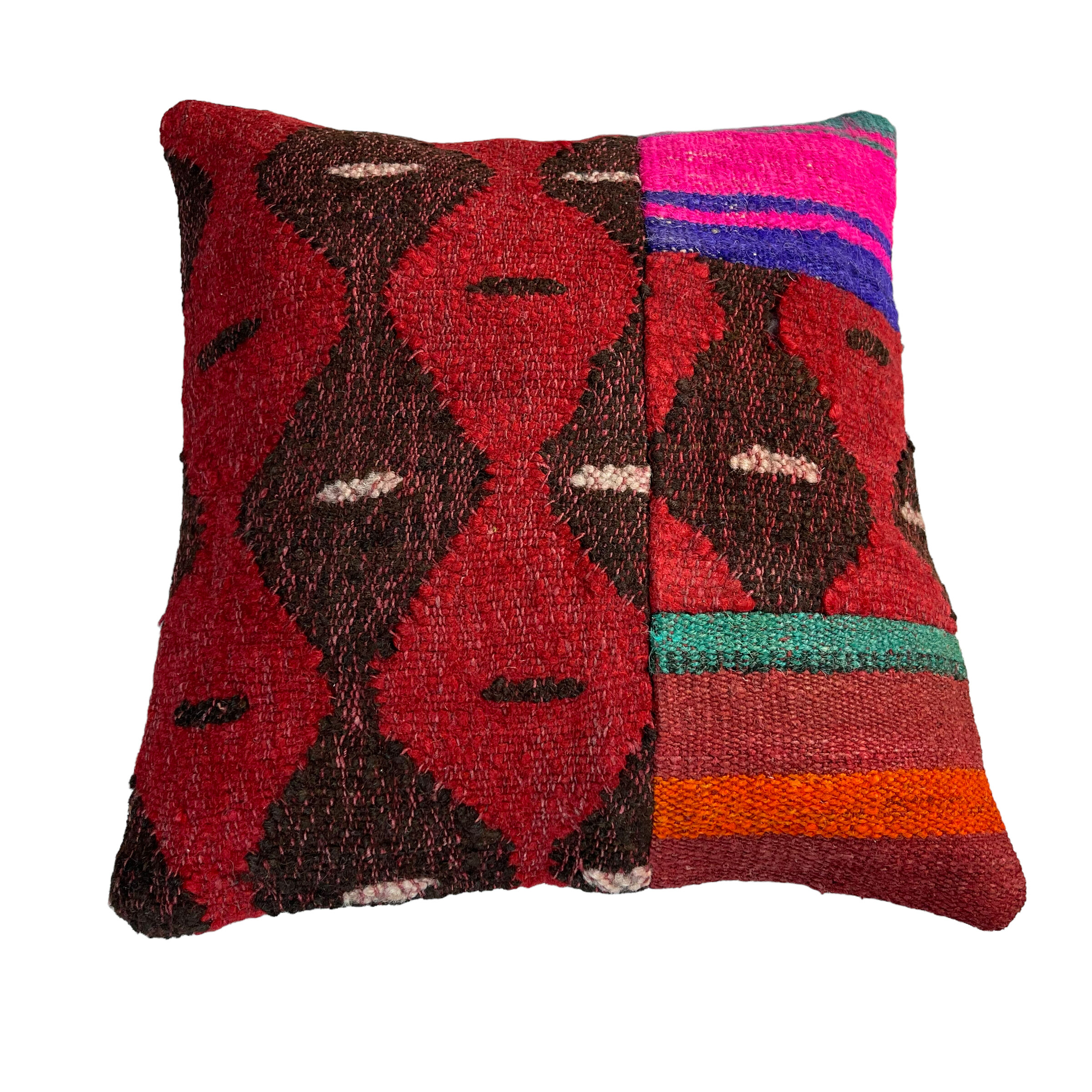 Vintage turkish kilim cushion cover 40 x 40 cm
