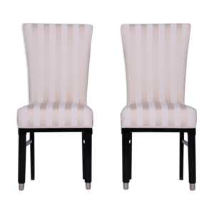 paire de chaises de salle à manger art déco blanches - france des années 1920