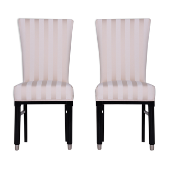 Pair of white Art Deco dining chairs - 1920s France