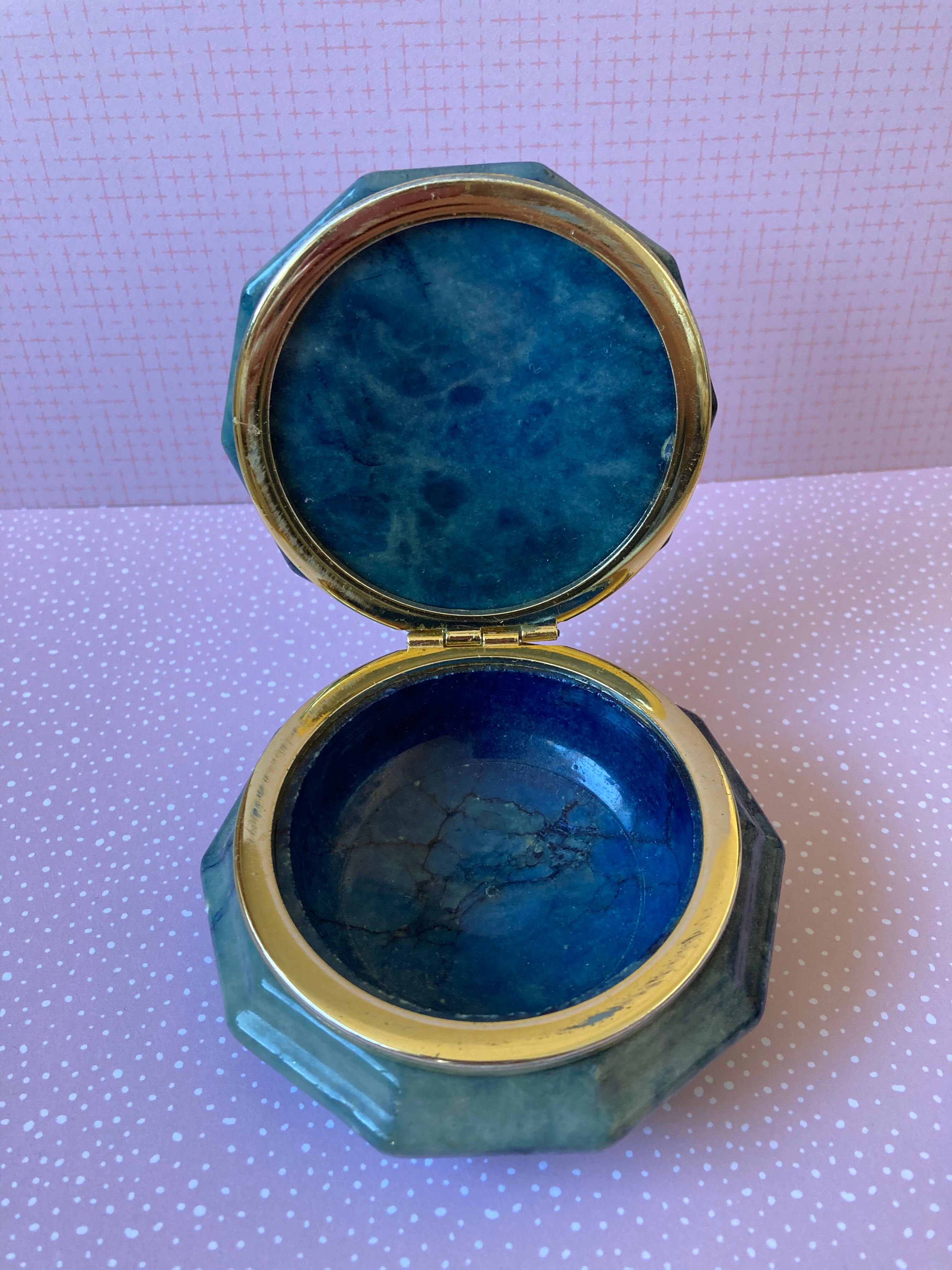 Blue marble jewelry box