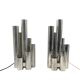 Hollywood regency set of 2 chromed table lamps, Sciolari Italy 1970s