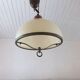 Old large pulley chandelier in brass and glass