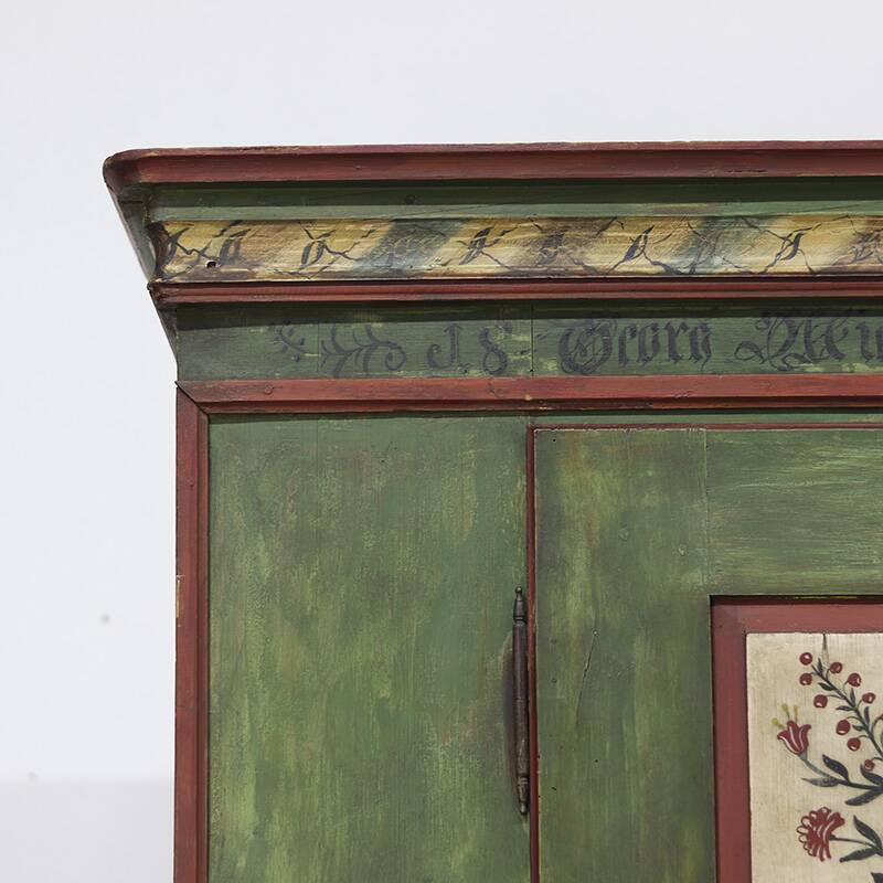 Cabinet de mariée peint d'art populaire, 1868