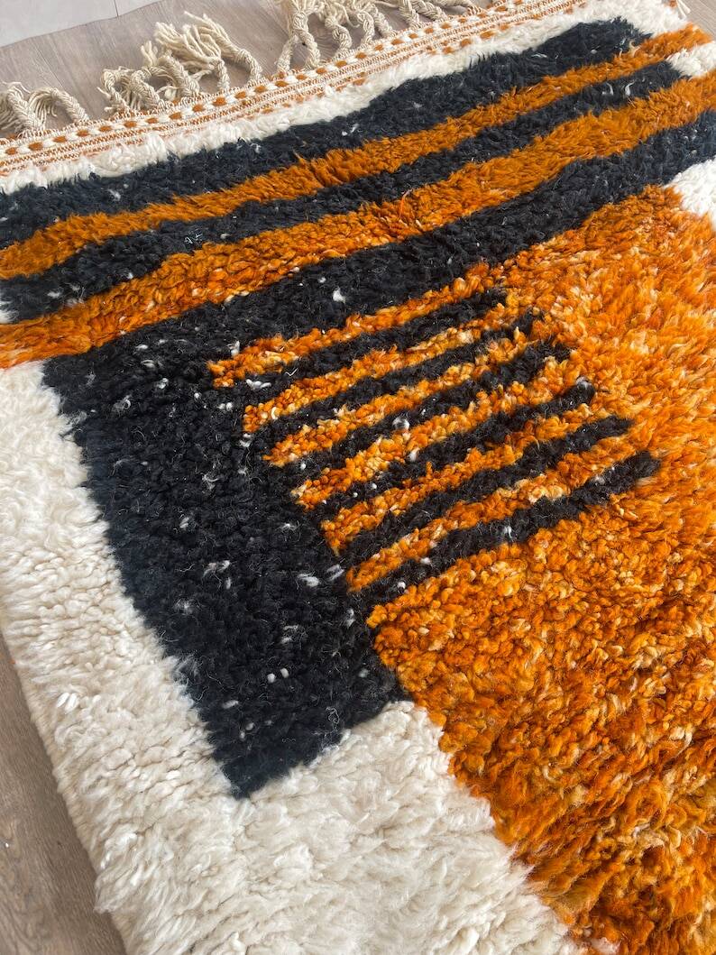 Handmade wool Beni Ourain rug,
