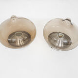 Set of two Dijkstra glass ceiling or wall lights “Drop” The Netherlands, 1960's