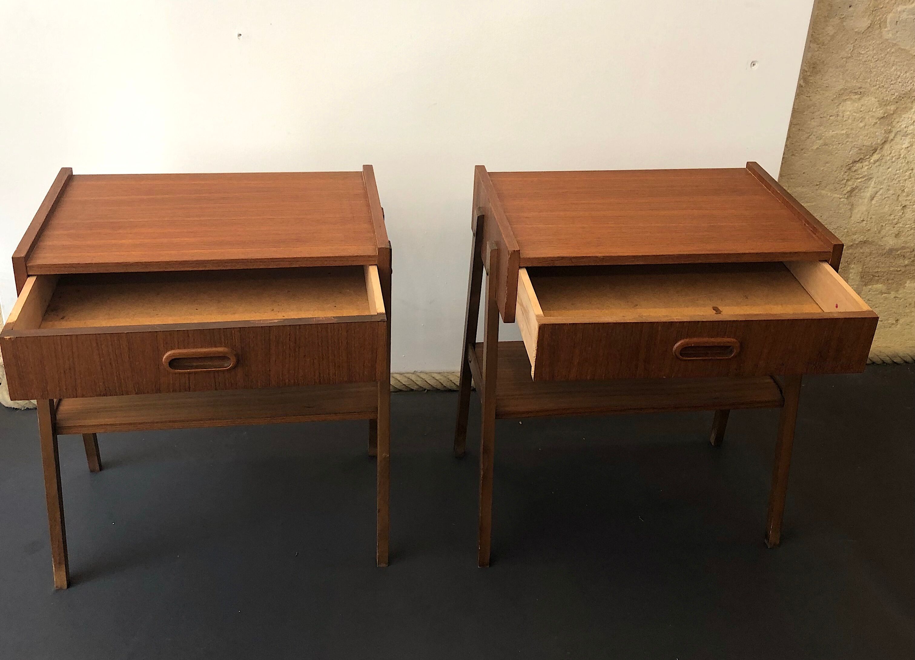 Pair of Danish teak bedside