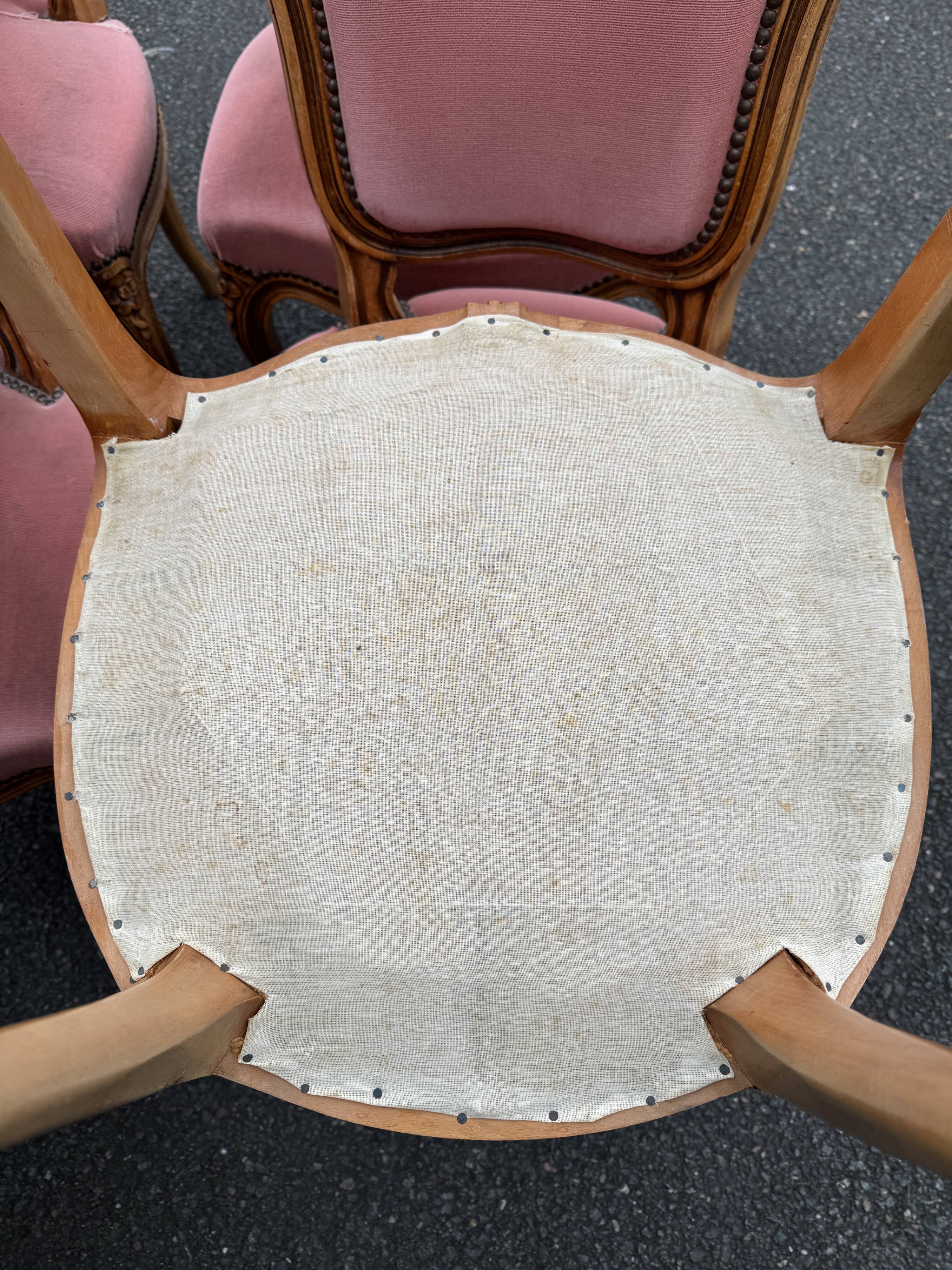 4 x Louis XV chairs fabric + 2