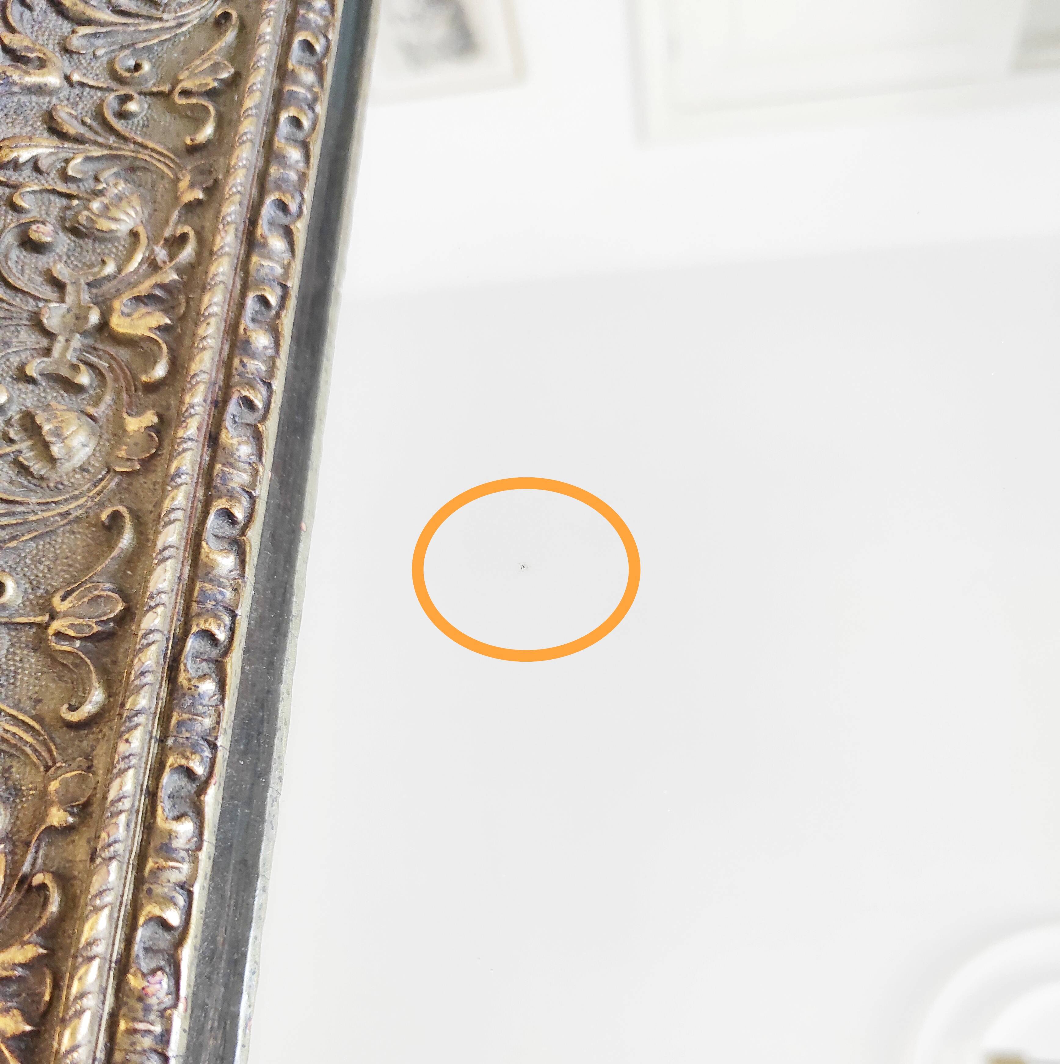 Wooden mirror, edge with embossed flowers 48 x 41 cm