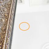 Wooden mirror, edge with embossed flowers 48 x 41 cm