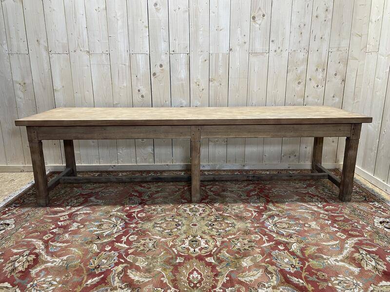 Table de ferme ou de travail en chêne massif aerogommée.