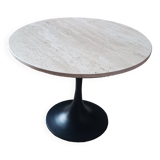 Travertine tulip coffee table
