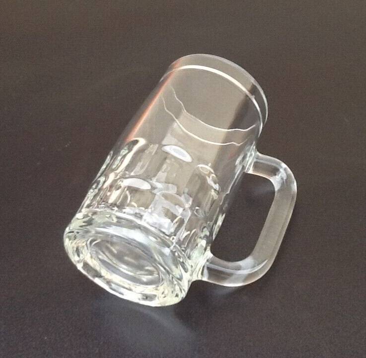 1970s 4 Beer mugs Molded glass France
