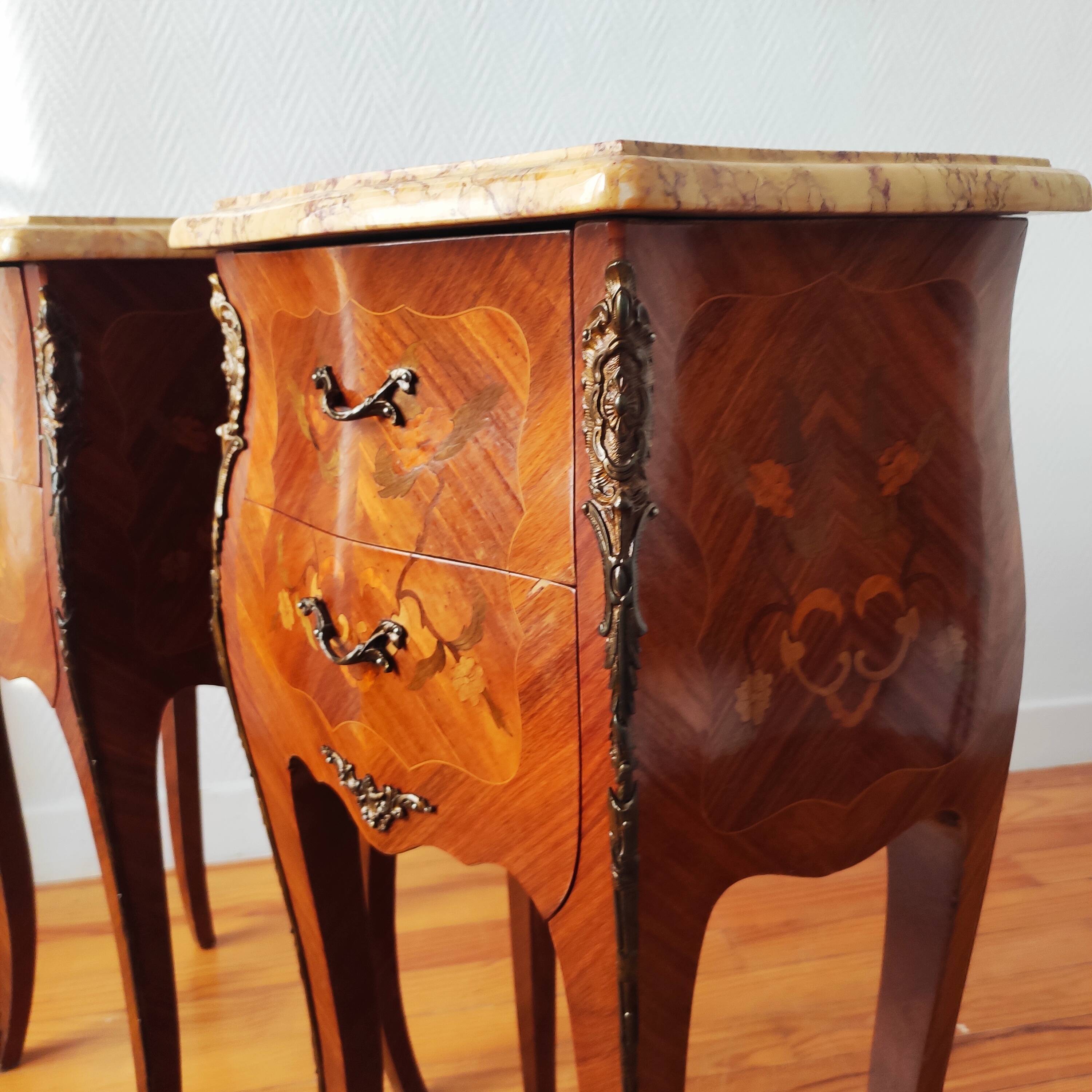 Pair of Louis XV style bedside tables